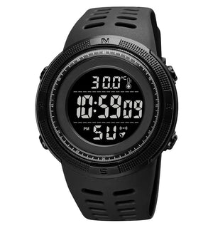 SKMEI - 1681 - Digital Temperature Watch - Black/Black image 1