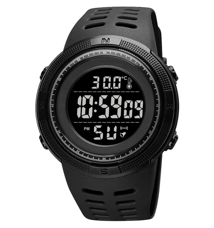 SKMEI - 1681 - Digital Temperature Watch - Black/Black image 1