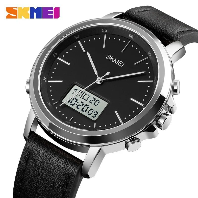 Skmei - 1652 (Strap) - Multifunctional Waterproof - Silver/White-Leather image 3