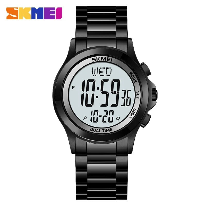 Skmei - 2271 - Digital Dual Time Men's Stainless Steel Watch - black image 2