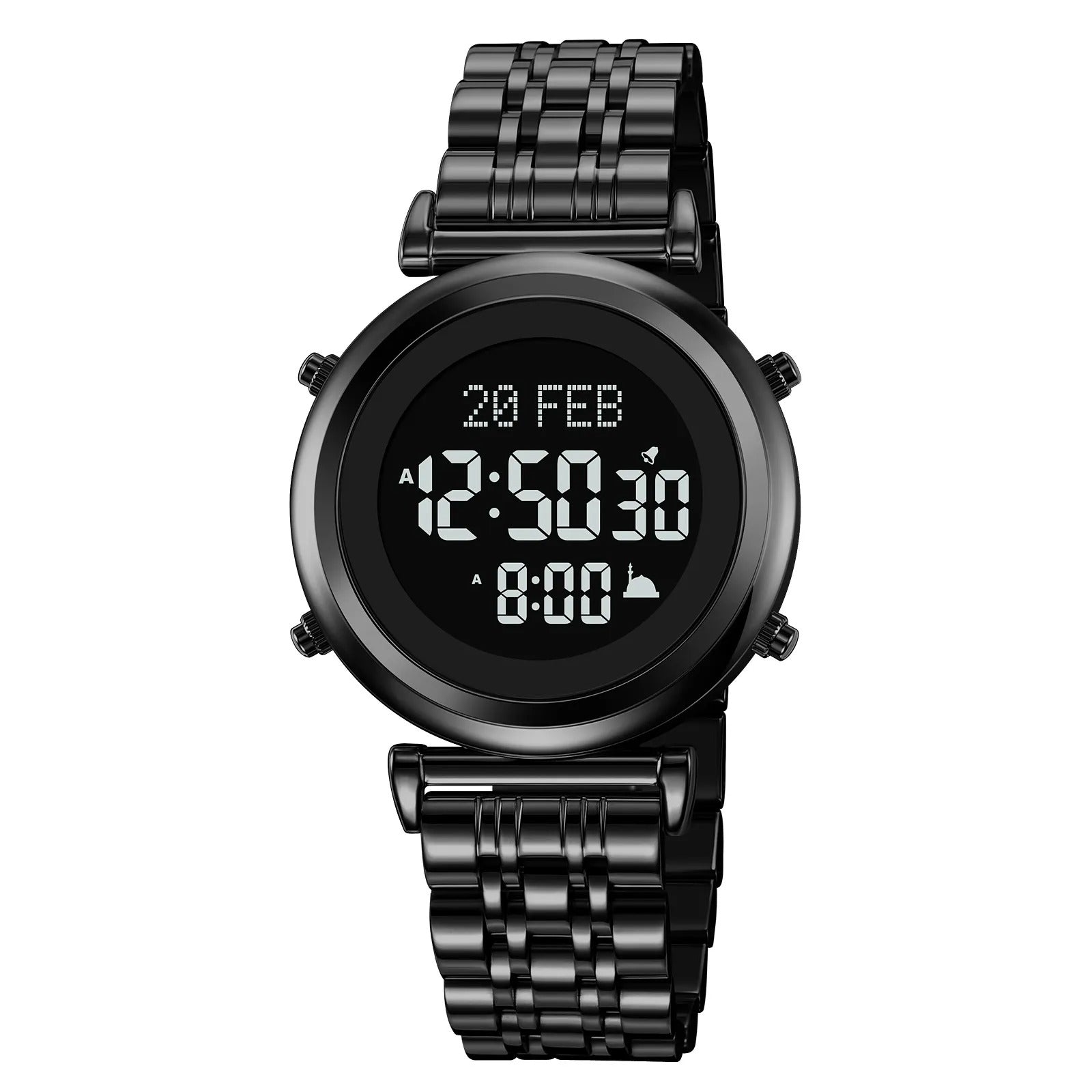 SKMEI - 2139 - Qibla Azan Time Reminder Prayer Watch - black-black image 0