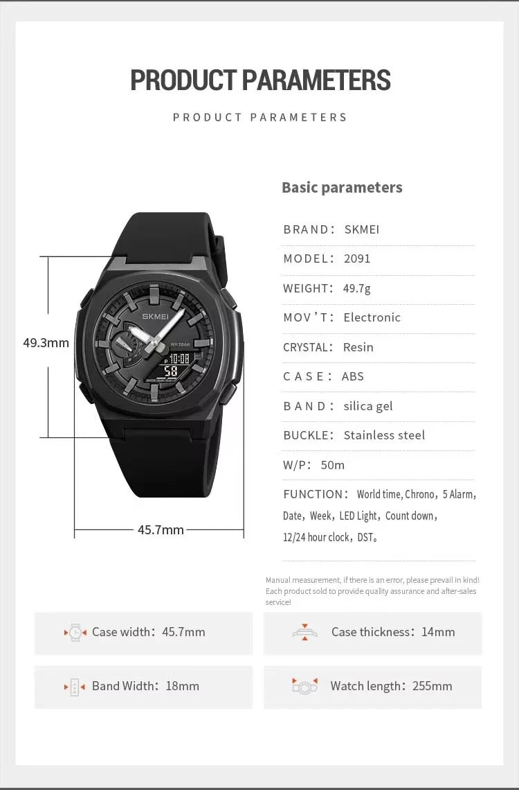 Skmei - 2091 - Digital Analog - Black/White-Black image 4