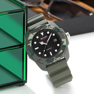 Skmei - 2393 - Quartz Analog Silicone Strap Watch - army green image 0