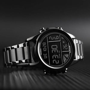 SKMEI - 1448 - Digital Sports Stainless Steel Waterproof Watch - Black image 2