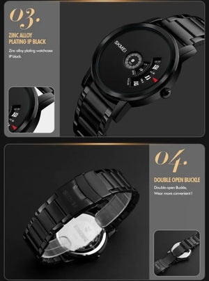Skmei - 1260 - Waterproof Business Watch For Men - Black/Black-Steel image 6
