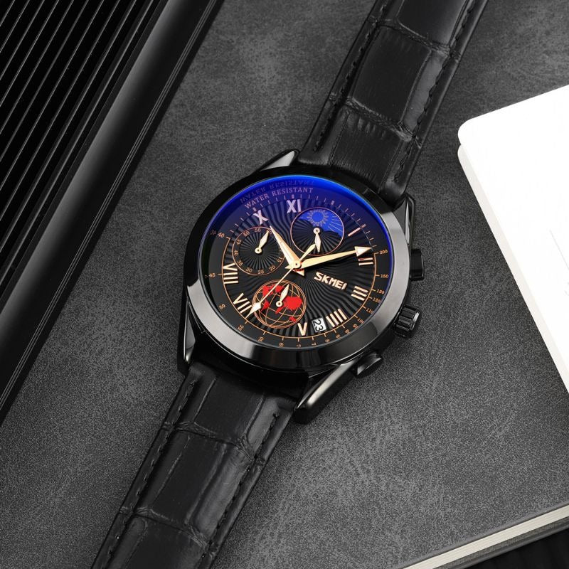 SKMEI - 9236 - Chronograph High Quality Watch - Black/Black image 3