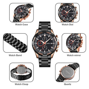 SKMEI - 9192 - Premium Chronograph Analog Watch - rosegold/black image 4