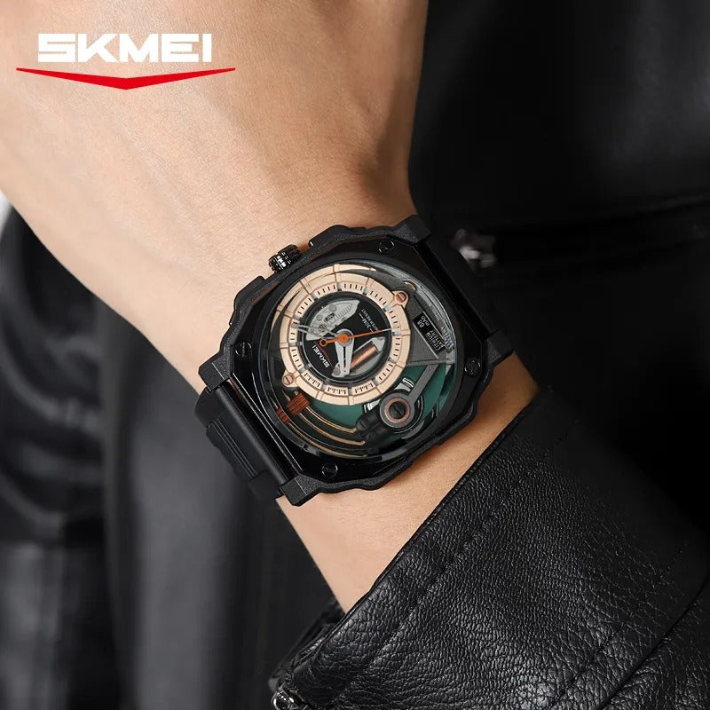 SKMEI - 2533 - Luxurious Creative Gentleman Business Boutique Dial Quartz Watch - black/black image 2