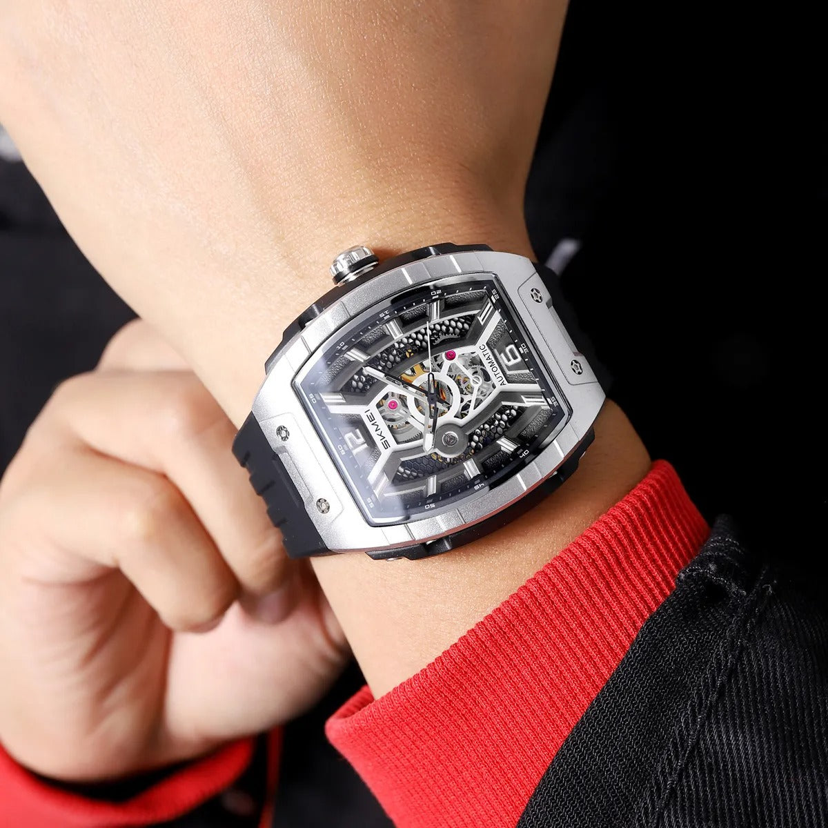 SKMEI - M033 - Phantom Automatic Skeleton Watch - silver image 2