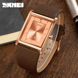 Skmei - 9256 - Genuine Leather Strap Japan Quartz - rose gold/rose gold image 2