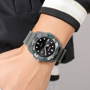 Skmei - 2393 - Quartz Analog Silicone Strap Watch - army green image 2