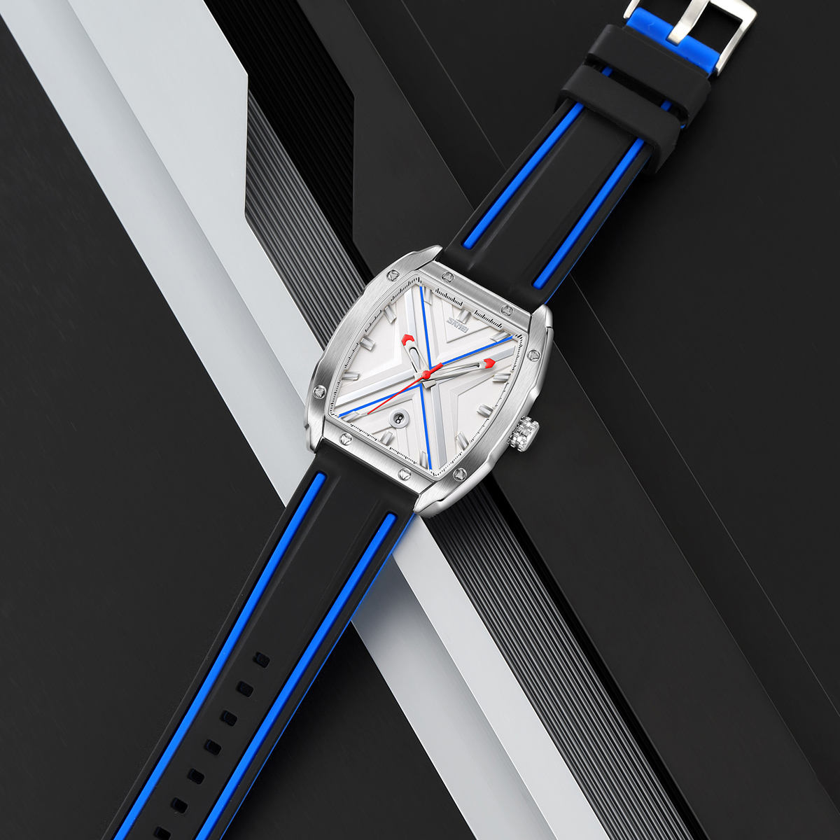 SKMEI - 9364 - Sporty Barrel Shape Quartz Watch - blue image 3