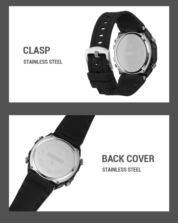 SKMEI - 2209 - Digital Step Count Pedometer Watch - Black/Black image 5