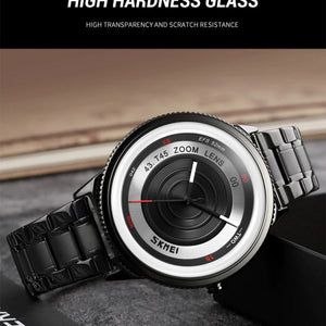 SKMEI - 9267 - Camera Lens Inspired Unique Wristwatch - Black image 5