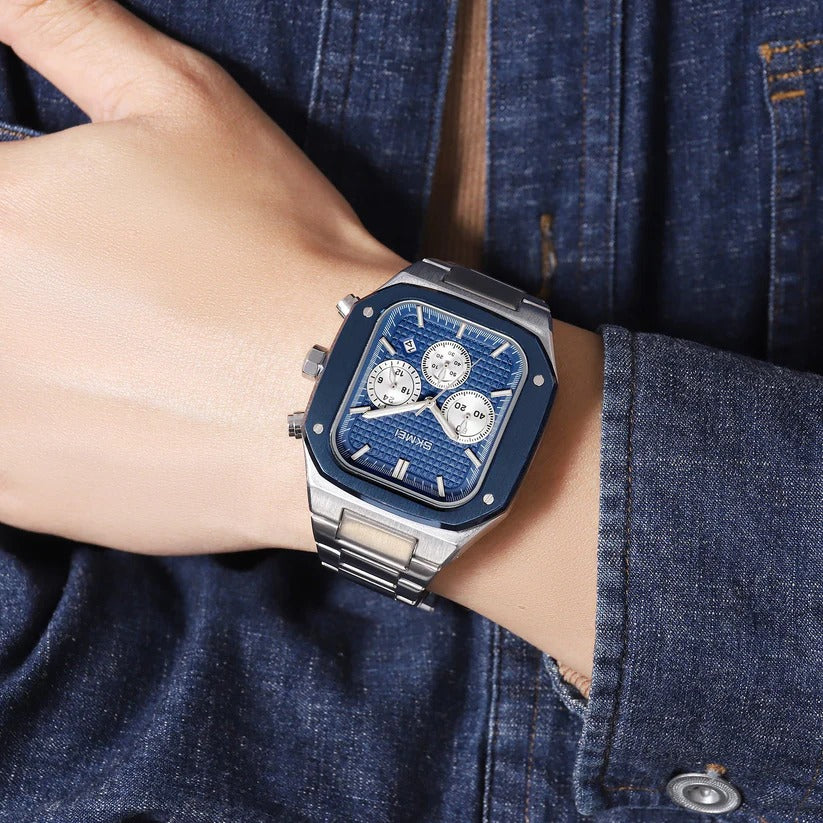 SKMEI - 2201 - Square Chronograph Watch - Blue image 4