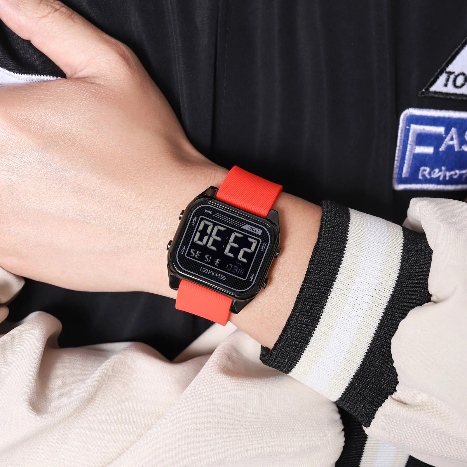 Skmei - 2496 - Digital LED Waterproof Watch - Black/Red image 2