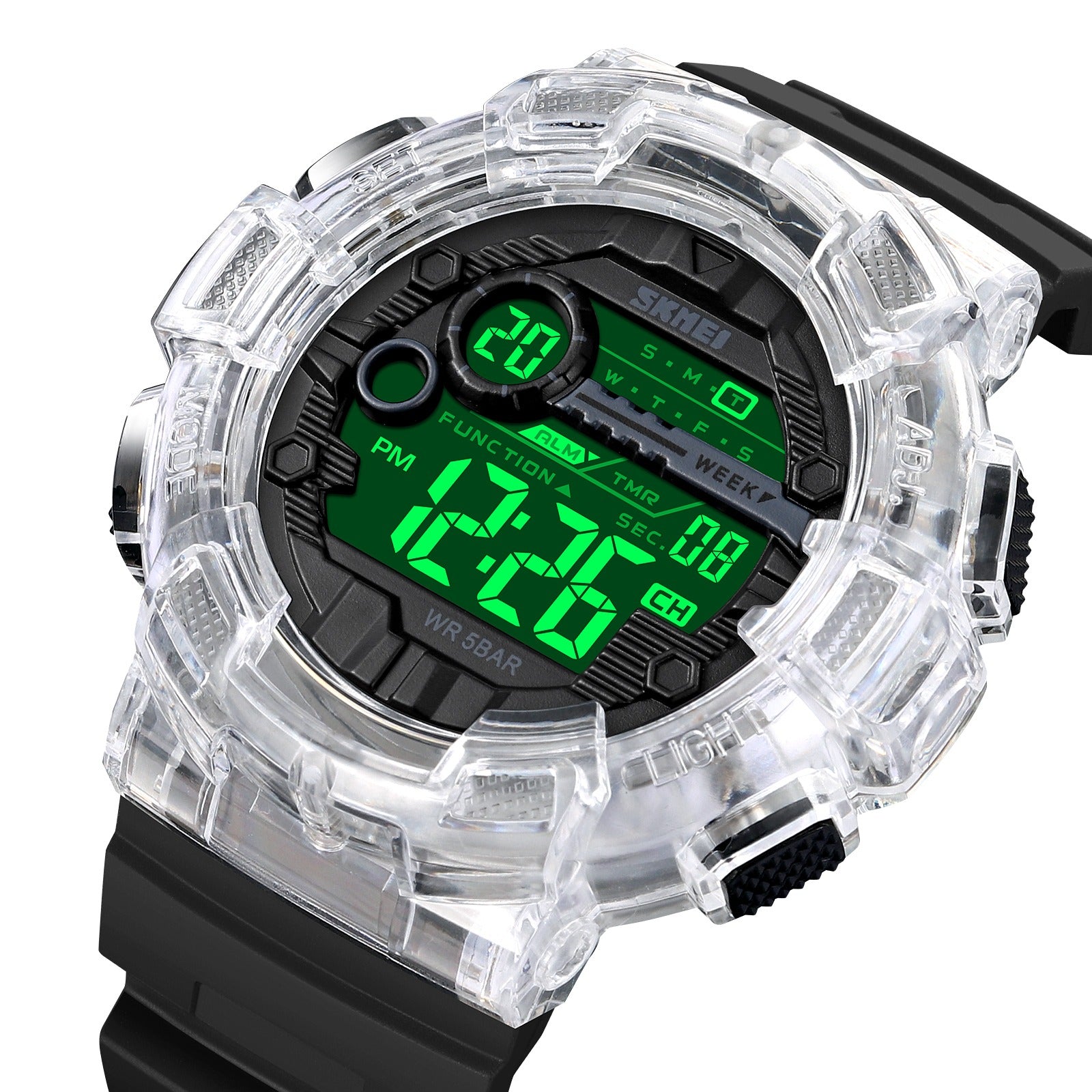 Skmei - 2110 - Advanced Digital Functions Watch - white transparent image 1