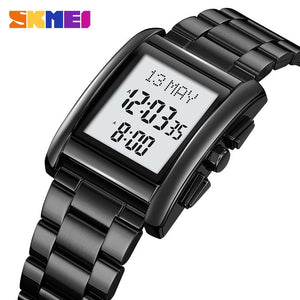 SKMEI 2092 - Qibla Azan Time Reminder Prayer Watch - black image 1