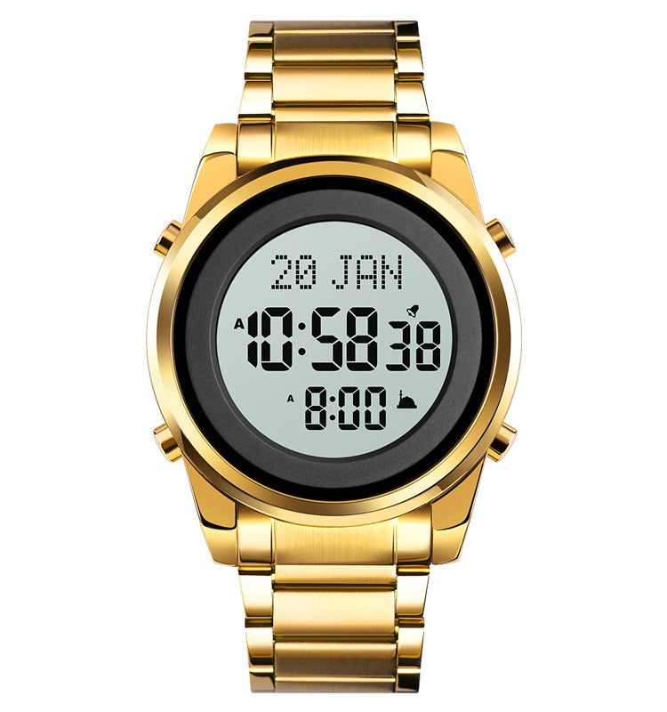 SKMEI - 1734 - Qibla Azan Time Reminder Prayer Watch - gold image 0