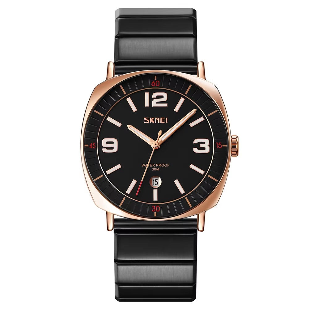 SKMEI - 9280 - Slim Steel Analog Quartz Watch - Rosegold/Black image 1
