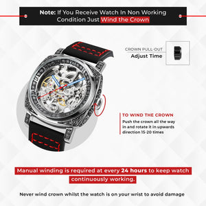 SKMEI - 9271 - Premium Automatic Skeleton Watch - red image 1