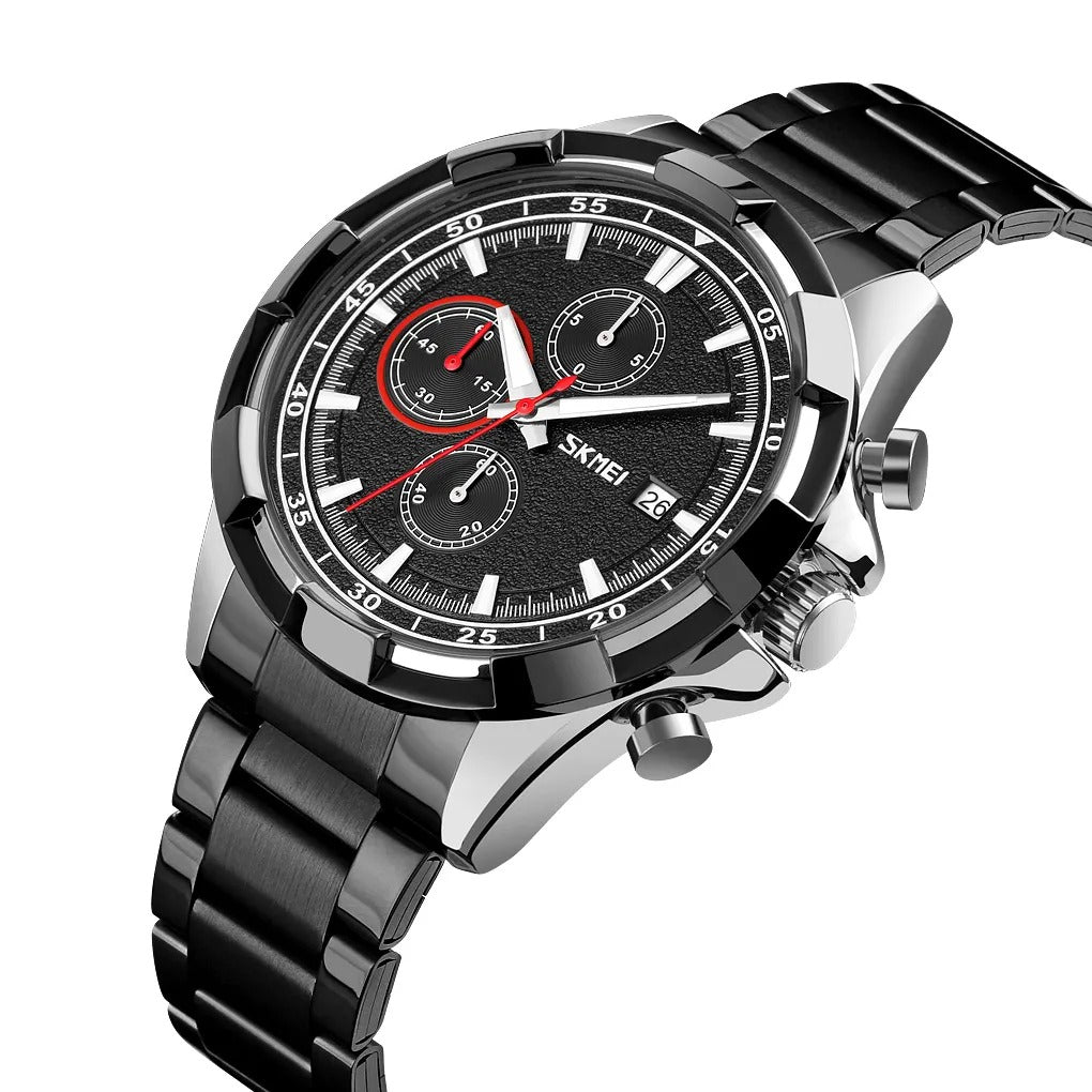 SKMEI - 9192 - Premium Chronograph Analog Watch - silver/black image 0