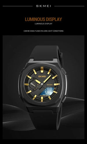 Skmei - 2091 - Digital Analog - Black/Gold-White image 3