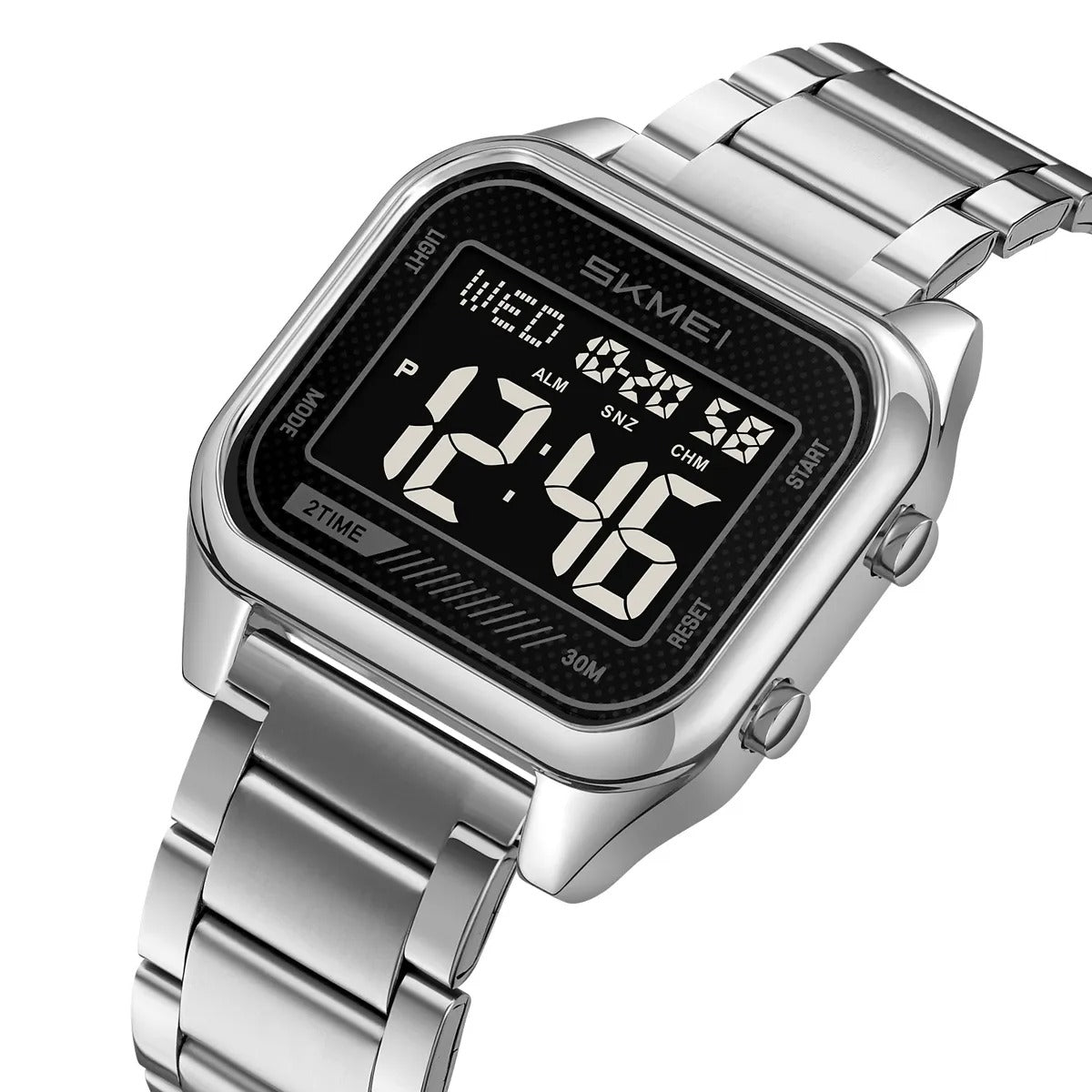 Skmei – 2478 – Digital Sports Stainless Steel Watch – Silver/Black image 0