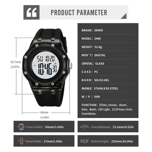 Skmei - 2489 - Stealth Core Digital Watch - Black/White image 4