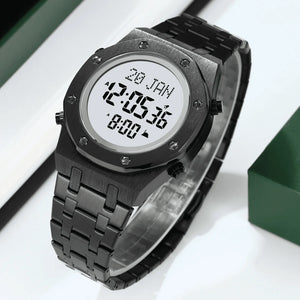 SKMEI - 2043 - Qibla Azan Time Reminder Prayer Watch - black/white image 2