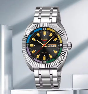 SKMEI - 9353 - Classic Stainless Steel Quartz Men Watch - Black image 5