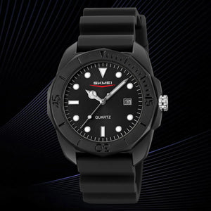 Skmei - 2393 - Quartz Analog Silicone Strap Watch - black/swirl marks image 4