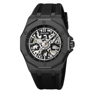 SKMEI - M036 - Automatic Movement Skeleton Dial - black-silica gel image 0