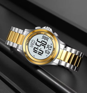 Skmei - 2271 - Digital Dual Time Men's Stainless Steel Watch - silver gold image 0