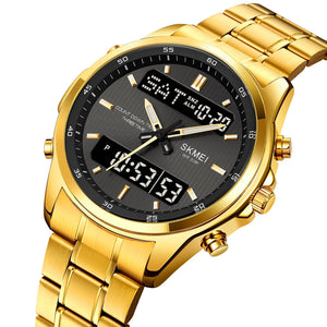 Skmei - 2049 - Multifunctional Waterproof Watch - Gold/Black image 1