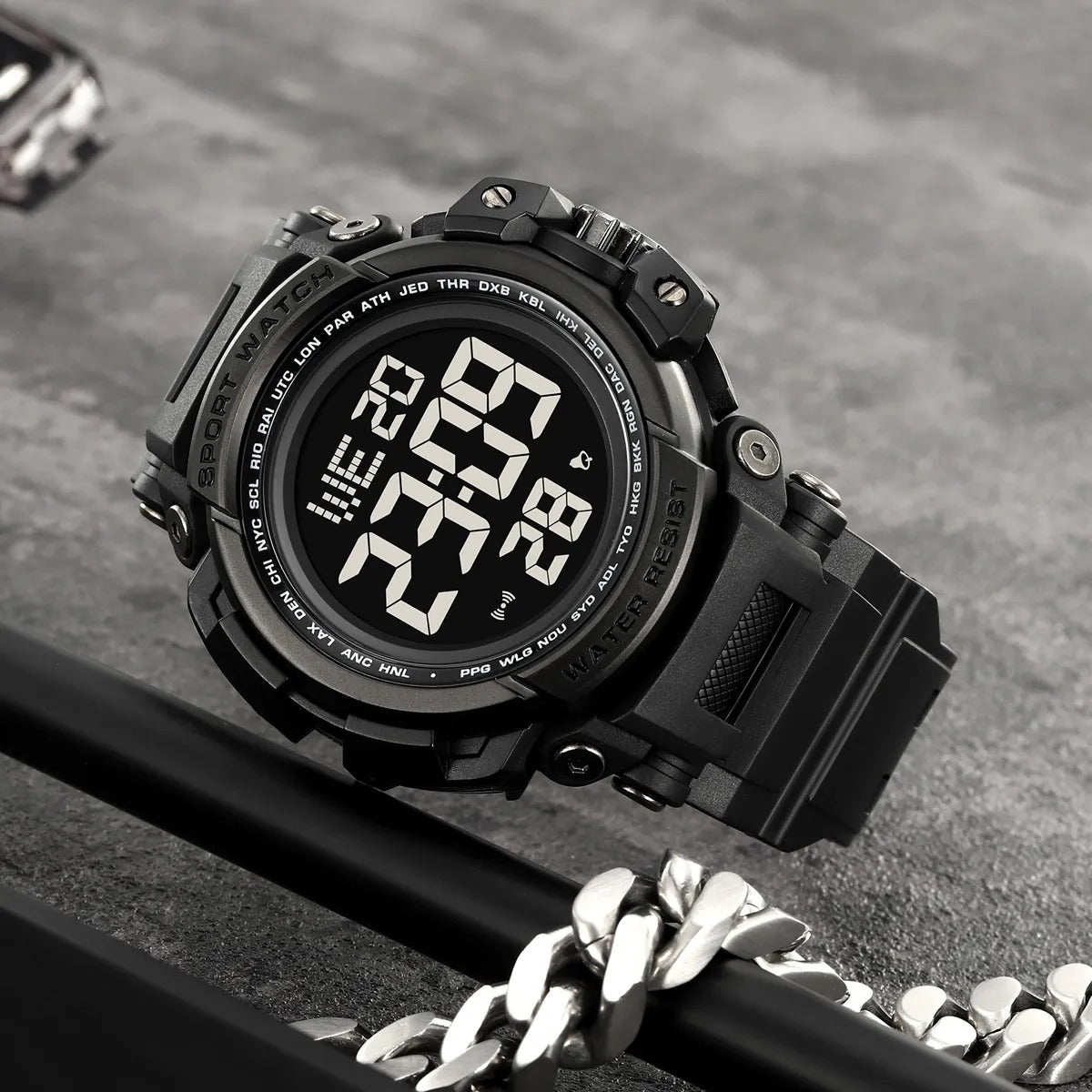 Skmei - 2422 - Digital Big Dial Shock Sports Watch - black image 0