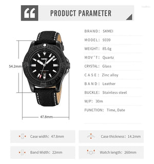 SKMEI - 9339 - High Quality Luxury Watch - Black image 2