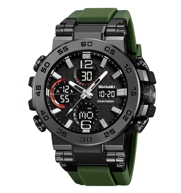 SKMEI - 2499 - Analog Digital Dial Display - army green image 1
