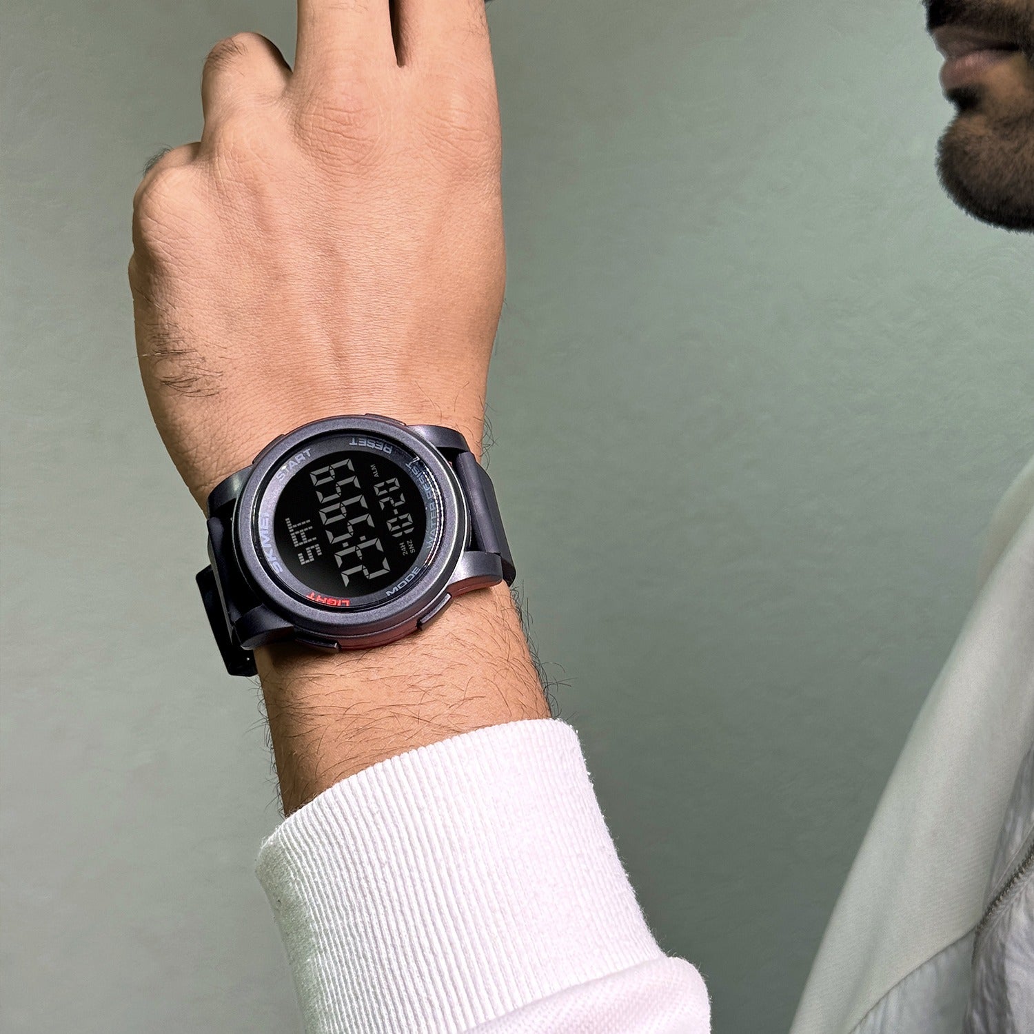 SKMEI - 1257 - Digital Dial Silica Gel Strap Watch for Men - black image 2