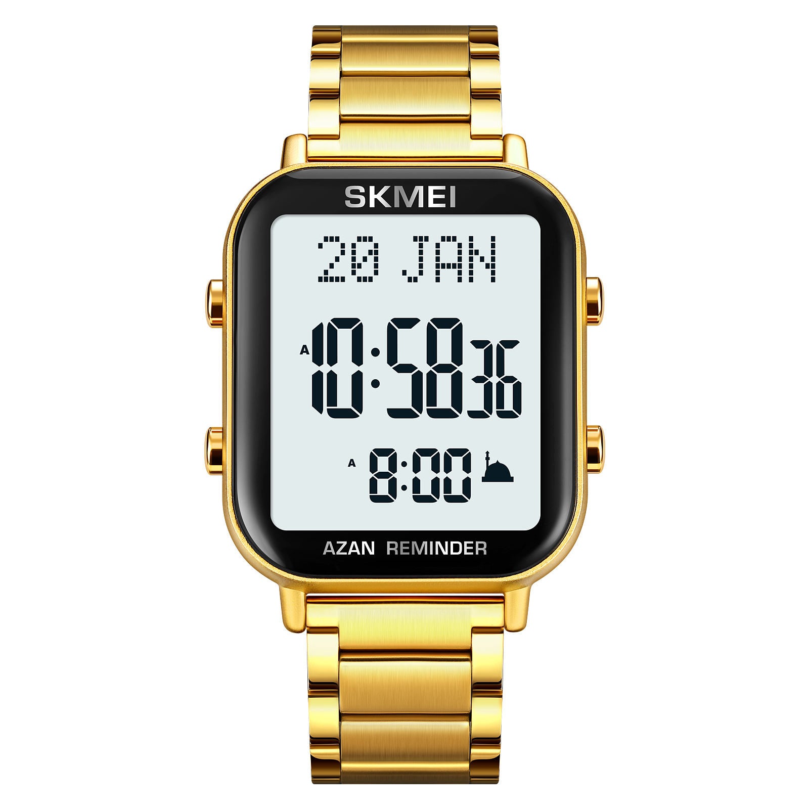 SKMEI - 2135 - Qibla Azan Time Reminder Prayer Watch - gold image 5