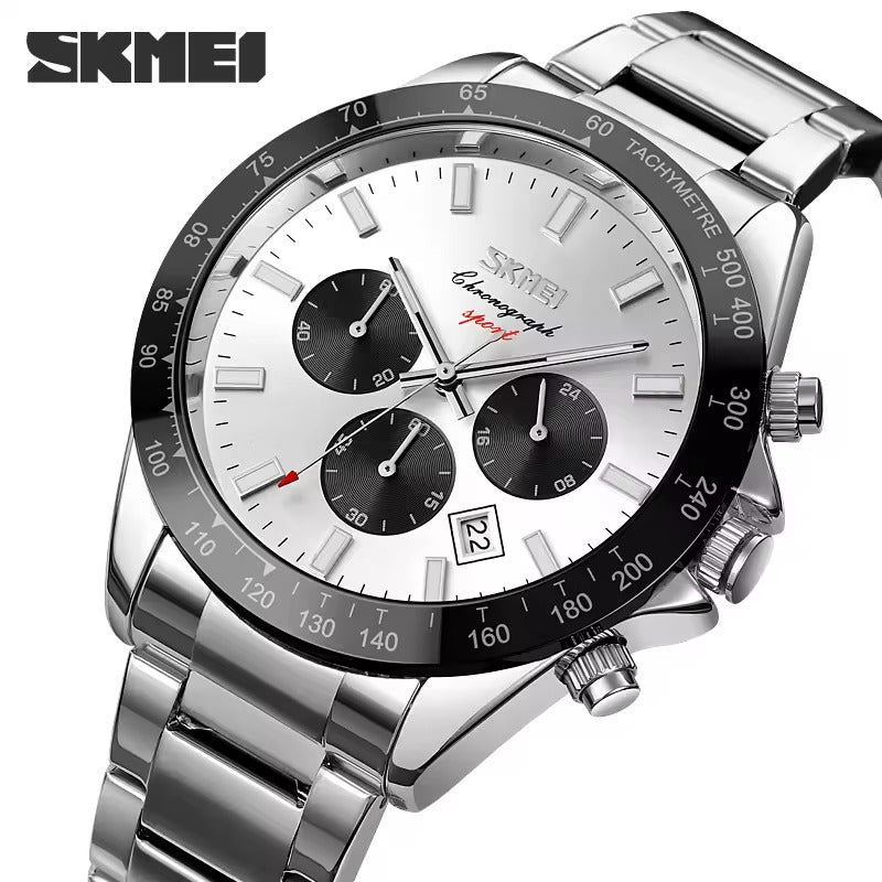 Skmei - 9259 - Stainless Steel Chronograph - Silver/Silver image 0