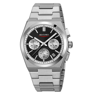 SKMEI - 9371 - Premium Quartz Chronograph Watch - silver/black image 1