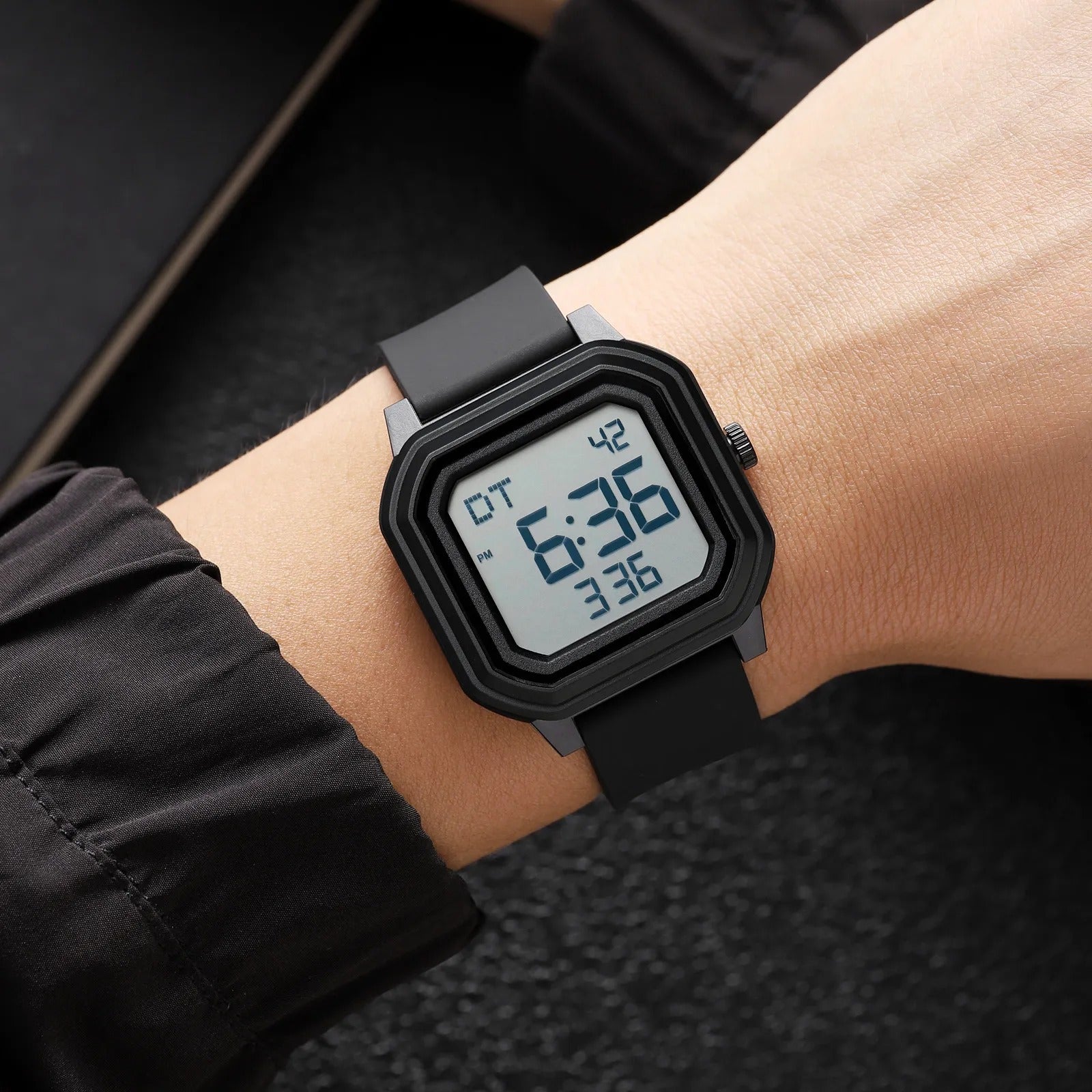 Skmei - 2558 - Minimal Time Digital Watch - Black/White image 2