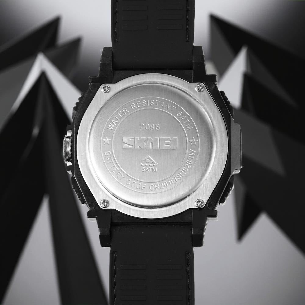 SKMEI - 2098 - Digital Dial Silica Gel Strap Watch for Men - gold/black image 2