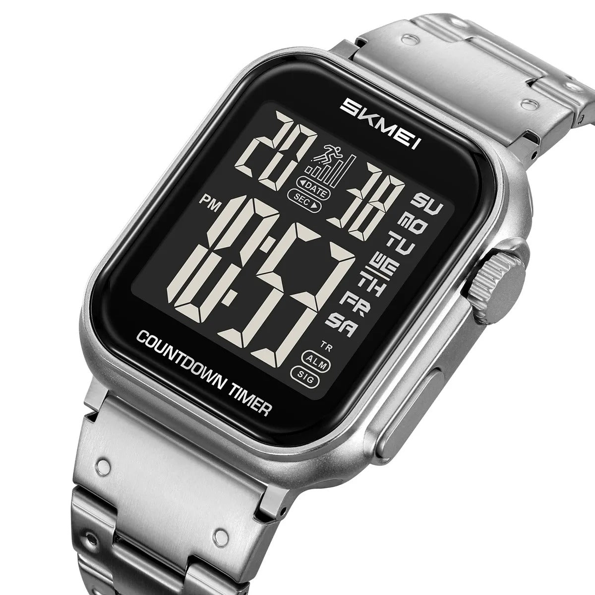SKMEI 2447 Square Digital Countdown Timer Watch - silver/black image 0
