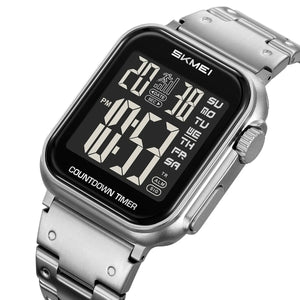 SKMEI 2447 Square Digital Countdown Timer Watch - silver/black