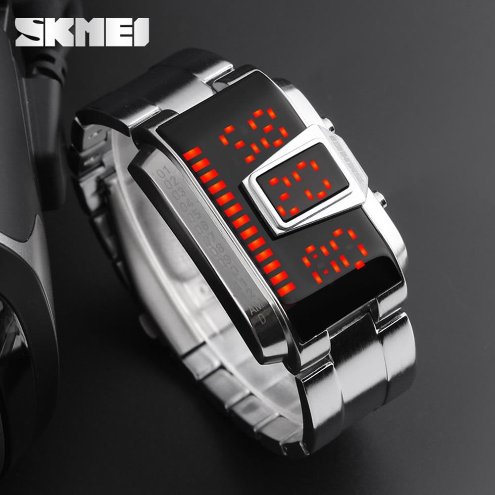 Skmei - 1179 - Digital Stainless Steel Watch - Silver image 3