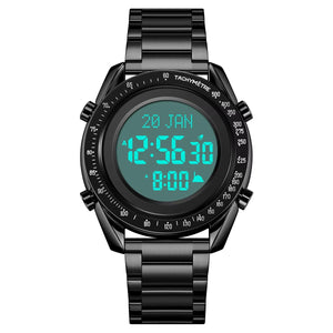 SKMEI - 2143 - Qibla Azan Time Reminder Prayer Watch - black/black image 2
