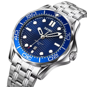SKMEI 9276 Premium Diver Style Watch - silver/blue-steel