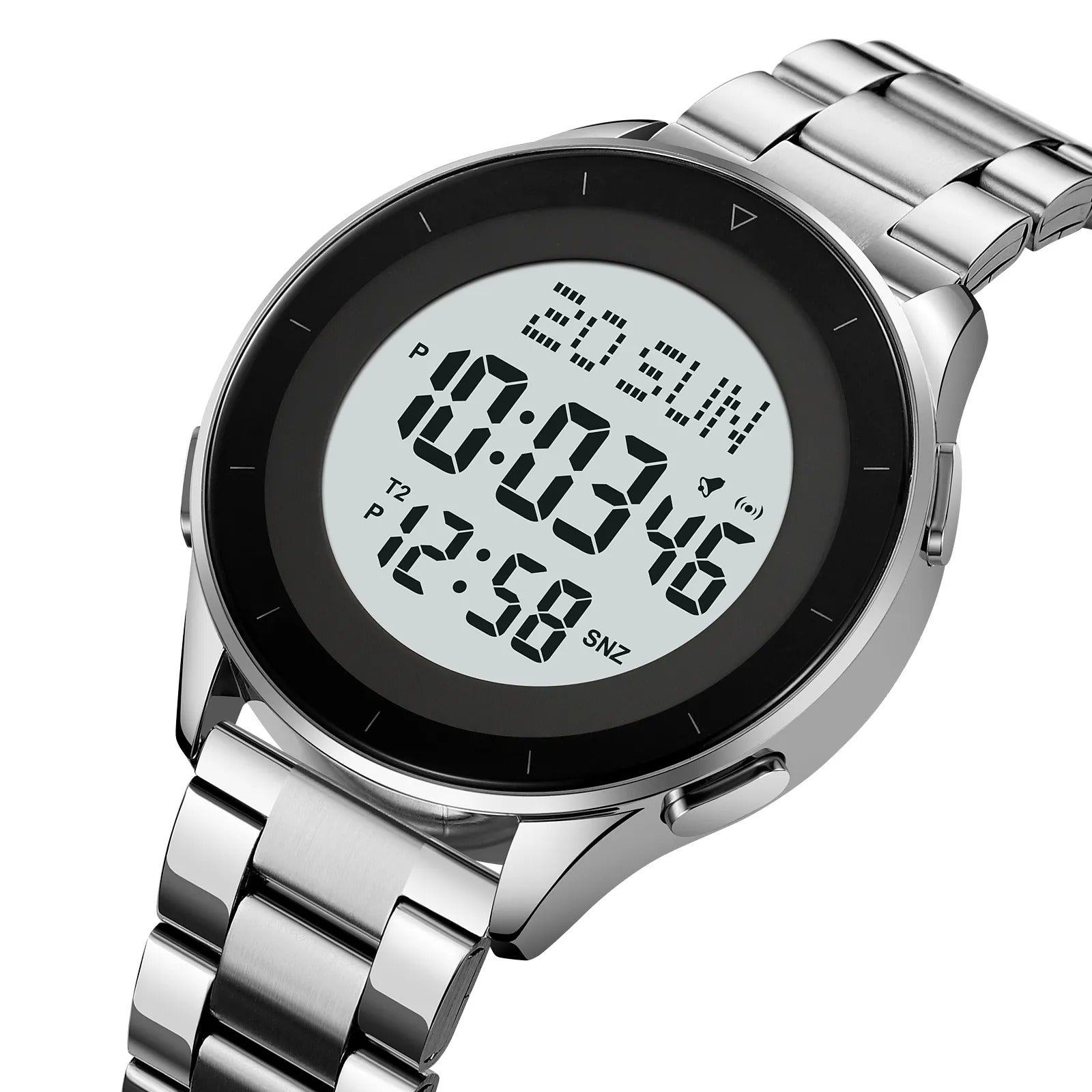SKMEI 2302 Digital World Time Watch - silver/white image 0